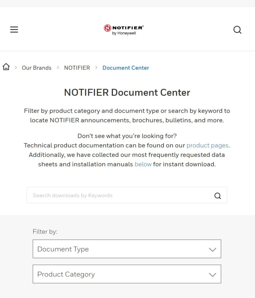 Honeywell Notifier Fire Alarm 설계지침서 4 NOTIFIER Document Center